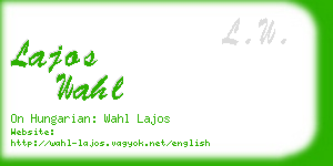 lajos wahl business card